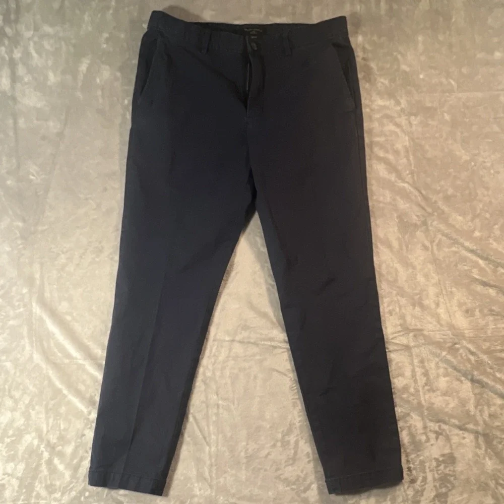 Banana Republic Mens Pants 33x30 Slim Fit Chino Pants Navy Blue Casual Stretch